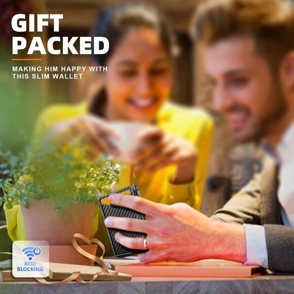 Men Wallet Money Clip Wallet Slim For Gift Men 9Cards-Metal Credit Card Case - Picture 13 of 13